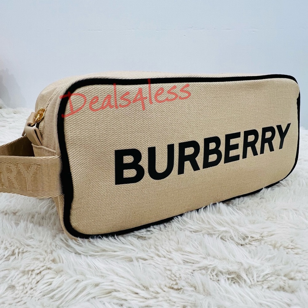 Burberry Bag Pouch Case Cosmetics Toiletry Travel Logo Handle Zippered New - Picture 9 of 12